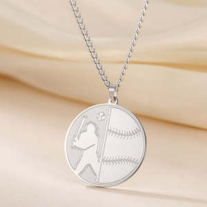 High Quality New Fashion Style 925 <b>Silver</b> 14K Gold Plated Personality Baseball <b>Charm</b> Moissanite HipHop Pendants Unisex Baseball - Product Image 3