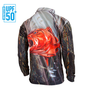 Polo de pêche à manches longues personnalisé en sublimation, séchage rapide, UPF50+, 100% polyester, vêtements de performance respirants, vente en gros - Product Image 2