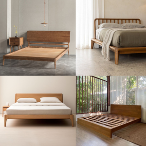 Khung giường gỗ nguyên khối cỡ lớn với thanh đỡ bằng thanh nan, chắc chắn, kiểu dáng đẹp, không gây tiếng ồn, lắp ráp dễ dàng, khung giường gỗ nguyên khối kiểu <span class=keywords><strong>platform</strong></span> - Product Image 4