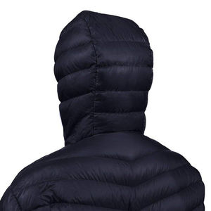 2025, venta al por mayor, chaqueta acolchada con capucha de Color azul marino sólido, logotipo personalizado, tela transpirable, chaquetas acolchadas de talla grande para hombres - Product Image 3