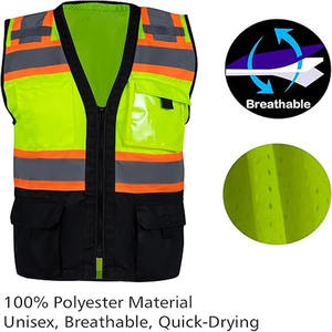 Security Jacket Construction High Visibility Work Reflective Clothing Signal Traffic <b>Safety</b> Equipment <b>Roadway</b> Reflective Vest - Product Image 3