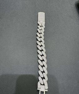 VVS Moissanite 925สร้อยข้อมือเงินสเตอร์ลิง22mm 8นิ้วชุบทองคำขาว - Product Image 5