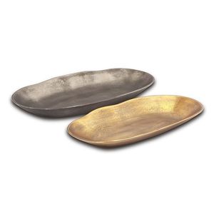 Bandeja de Servir de Metal Forjado a Mano de Lujo con Asas - Bandeja Otomana Rectangular Decorativa de Aluminio para Decoración del Hogar y Hoteles - Product Image 4