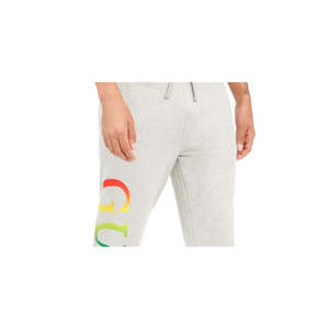 Pantaloni Sportivi Uomo Guess Arthur Flare in Cotone 100% con Logo, in Tessuto Terry Anti-Piega, Grigio, Taglia L - Product Image 2