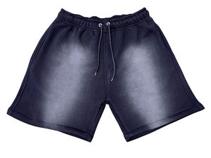 Custom Sweat Heavy Cotton Shorts Printed Logo Jogger Street Wear <b>Hip</b> Hop Sun Faded Vintage Terry Distressed Acid Washed Shorts - Product Image 2