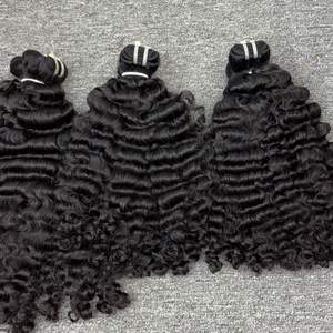 Luxury Burmese <b>Curly</b> Double Drawn Virgin Vietnamese Machine Double Weft Natural Beauty Remy Permed Hair Human Hair <b>Extensions</b> - Product Image 6