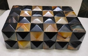 Hộp gỗ với sừng gạch <span class=keywords><strong>Inlay</strong></span> Handmade Trang trí lưu trữ hộp sang trọng đính Organizer lưu niệm & Hộp quà Tặng mẫu miễn phí - Product Image 3