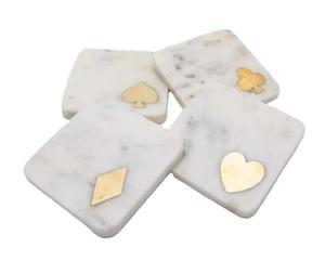 Wholesale Price <b>Marble</b> Tea Coaster <b>Set</b> With Brass Inlay Placemats <b>Dinnerware</b> Breakfast Accessories Mats & Pads At Best Price - Product Image 1