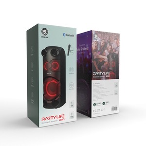 Green Lion partylife 100% ไร้สายสำหรับลำโพงบลูทูธจัดหาจากโรงงานสำหรับโฮมเธียเตอร์ใช้แบตเตอรี่โทรศัพท์สีแดง - Product Image 1