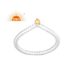 การออกแบบล่าสุด925เงินสเตอร์ลิง V รูปเชฟรอนแหวนสำหรับผู้หญิงแฮนด์เมดบิดวงผู้ผลิตเครื่องประดับเงิน - Product Image 1