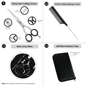 New Arrival Hair Extension <b>Tool</b> Kit Crimping Plier Bead Hook Needle Applicator Salon Cutting Shears Duck Bill Section <b>Clips</b> - Product Image 5