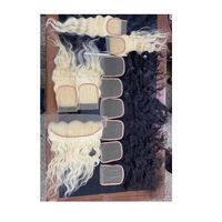 Extensions de cheveux humains vierges indiens Remy 100% naturels, texture lisse, double trame, avec closure en dentelle HD, ondulations profondes lâches, haute qualité