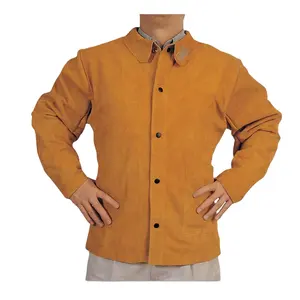 革反射ジャケット溶接ジャケットとパンツ耐熱革衣服個人用保護牛スプリットレザー製品