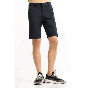 Pantalones Cortos de Cintura Media 100% Algodón Azul Marino MN-SHT-SS23-003, Pantalones Cortos Lisos Teñidos, Pantalones Cortos Cargo hasta la Rodilla con Spandex, Talla XXS - Product Image 6