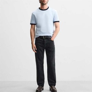 High Street Style OEM Service T-shirts à manches courtes pour hommes Ringer Ras du cou Premium 100% coton Vêtements pour hommes Chemises grande taille - Product Image 5