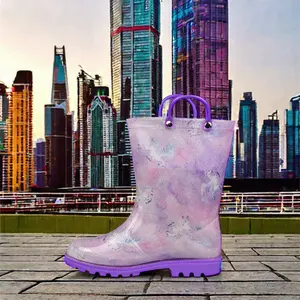 Hot Selling PVC Waterproof Baby Rain Boots For Girls For Summer Spring Autumn Children's Boots