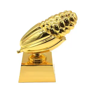 最珍贵、最具创意的美丽金色玉米与金色底座奖杯高度耐用和创造性雕刻金属雕塑