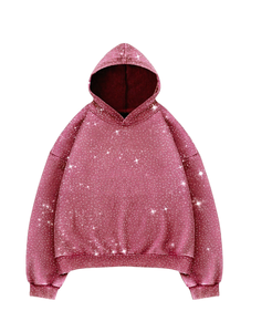 เสื้อมีฮู้ดแบบซิปด้านหน้าสำหรับทุกเพศเสื้อฟลีซสีดำระยิบระยับทันสมัยตามสั่งสำหรับฤดูหนาวผ้าคอตตอน100% - Product Image 6