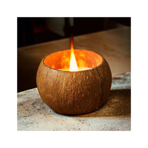 Velas de cáscara de coco Vietnam, velas aromáticas naturales con mecha de madera natural hecha con cáscaras de coco recicladas, respetuosas con el medio ambiente - Product Image 1