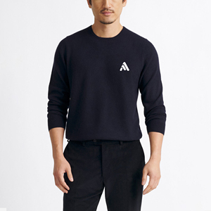 Pull en tricot d'hiver pour homme personnalisé OEM avec logo brodé sur le devant, matière polyester/coton à séchage rapide - Product Image 1