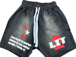 Pantalones cortos con capucha antiarrugas para hombres y mujeres estilo callejero 100% algodón Cierre de cintura elástica Serigrafía - Product Image 4