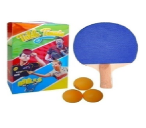 Meilleur ensemble de tennis de table en bois massif 4 pièces de couleur bleue avec 3 balles orange et boîte disponible à un prix raisonnable en inde - Product Image 1