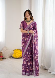 Georgette léger imprimé floral Saree extensible impression numérique parfait pour toutes les occasions - Product Image 6