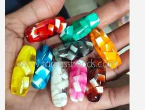 Belle perle artisanale en verre déjoué argenté pour la fabrication de bijoux bleu avec de minuscules fleurs 12mm 30 pièces par prix boîte emballée - Product Image 5