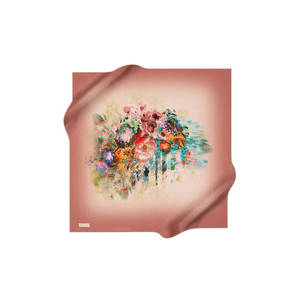 Foulard en coton tendance rose poudré avec imprimé floral - Product Image 1