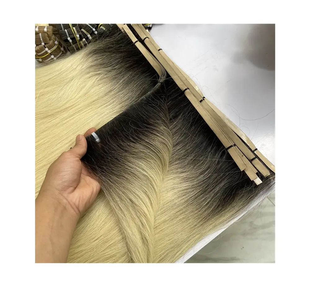 Rambut manusia Virgin tidak terlihat warna terang gaya lurus Genius kain pita tak terlihat dalam ekstensi rambut 100 rambut manusia