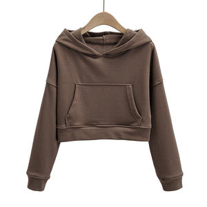 Women_s Slim Fit Casual recadrée à capuche léger à manches longues Crop Top Sweats à capuche et sweat-shirts pour femmes - Product Image 5