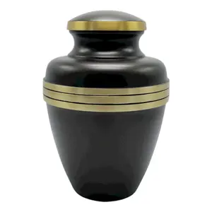 Urna Funeraria de Aluminio Marrón para Cenizas Humanas Adultas, Urna de Cremación Artesanal al por Mayor con Tapa Segura - Product Image 1
