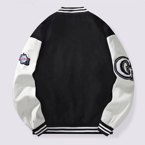 Veste universitaire Boxy en laine pour hommes OEM personnalisée lettre université patchs en chenille logo brodé pour hommes - Product Image 2