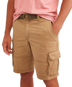 OEM <b>Men's</b> Cargo <b>Shorts</b> with High Waist Knitted Canvas Solid Pattern Casual Style <b>Knee</b>-<b>Length</b> Drawstring Closure-Wholesale - Product Image 2