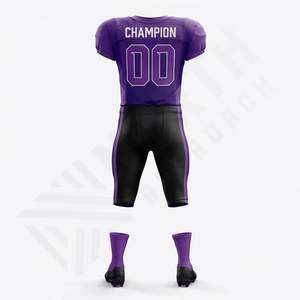 Nouveauté, uniforme de football américain de couleur unique, vente chaude, bonne qualité, nom d'équipe personnalisé, vêtements de performance pour équipe athlétique - Product Image 2