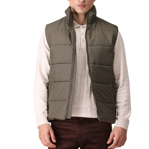Gilet matelassé sans manches personnalisé de haute qualité, léger, en toile, avec col montant et fermeture éclair intégrale, logo chaud, veste sans manches - Product Image 1
