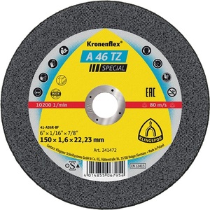 Disco de Corte Abrasivo a 46 TZ Special D150x1.6mm Recto INOX 22.23mm Diámetro del Orificio KLINGSPOR - Paquete de 25 - Product Image 1
