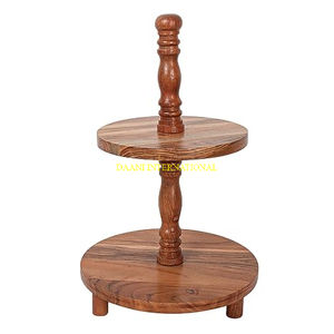 Offre Spéciale support de Cupcake en forme de fleur en bois à trois niveaux avec poignée en forme de coeur plateau de présentation de Dessert rustique pour la fête de mariage et la décoration - Product Image 5