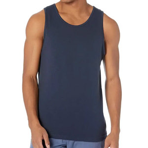 Camiseta sin mangas para hombre 2026, con aberturas anchas en los brazos, 100% algodón, chaleco de fitness transpirable, patrón liso informal, 160g, estampado por transferencia térmica - Product Image 4