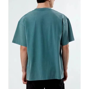 Nueva temporada de verano, camisetas 100% algodón para hombre, tallas grandes, diseño con impresión de logotipo personalizado en la parte delantera, camiseta lisa de alta calidad - Product Image 6