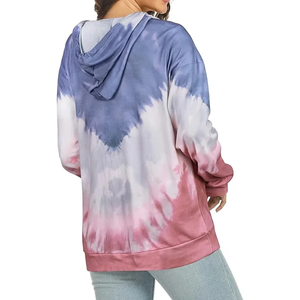 Personalizable con estilo Tie Dye sudaderas con capucha para las mujeres al por mayor ligero de moda de la calle desgaste de las mujeres pulóver Tie Dye sudaderas con capucha - Product Image 4