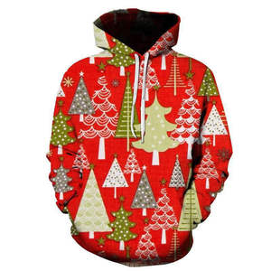 New Products 100% Polyester <b>Christmas</b> <b>Hoodie</b> <b>Hoodie</b> Santa and Snowman Print Custom Hoodies for Men and Women - Product Image 2