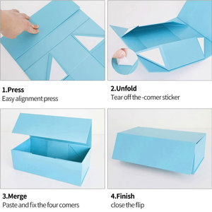 Caja de tarjeta magnética resistente y hermosa caja de regalo duradera sin lágrimas 12*6*4 pulgadas fácil de montar caja de regalo plegable Rectangular - Product Image 4