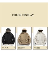 Veste en duvet d'hiver pour hommes, coupe-vent, imperméable, décontractée, couleur unie, fermeture éclair.