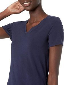 เสื้อยืดคอวีแขนสั้นระบายอากาศได้ดีสำหรับผู้หญิง - Product Image 5