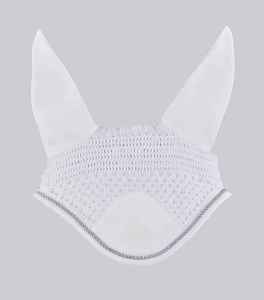 Bonnet d'oreille pour cheval avec logo personnalisé, de qualité supérieure, respirant, léger, crocheté, lavable, voile anti-mouches, équipement d'équitation pour cheval - Product Image 1
