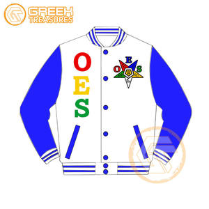 Customized Order Eastern <b>Star</b> Cotton Fleece Embroidered Varsity <b>Jacket</b> OES Breathable Quick Dry Zipper Closure Women <b>Jackets</b> - Product Image 3