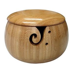 Vintage style wooden yarn <b>bowl</b> lightweight portable natural polish rosewood made tangle free <b>knitting</b> wooden yarn <b>bowl</b> - Product Image 3
