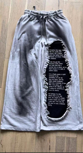 Chándal de Hip-Hop con estampado de pantalla completa personalizado de alta calidad, ropa de calle para hombre, chándal con capucha de estilo desgastado de peso pesado - Product Image 4
