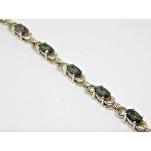 Pulsera de cuarzo místico de Plata de Ley 925, joyería de piedras preciosas facetadas hechas a mano, abalorio fino, BR0098-GS - Product Image 5